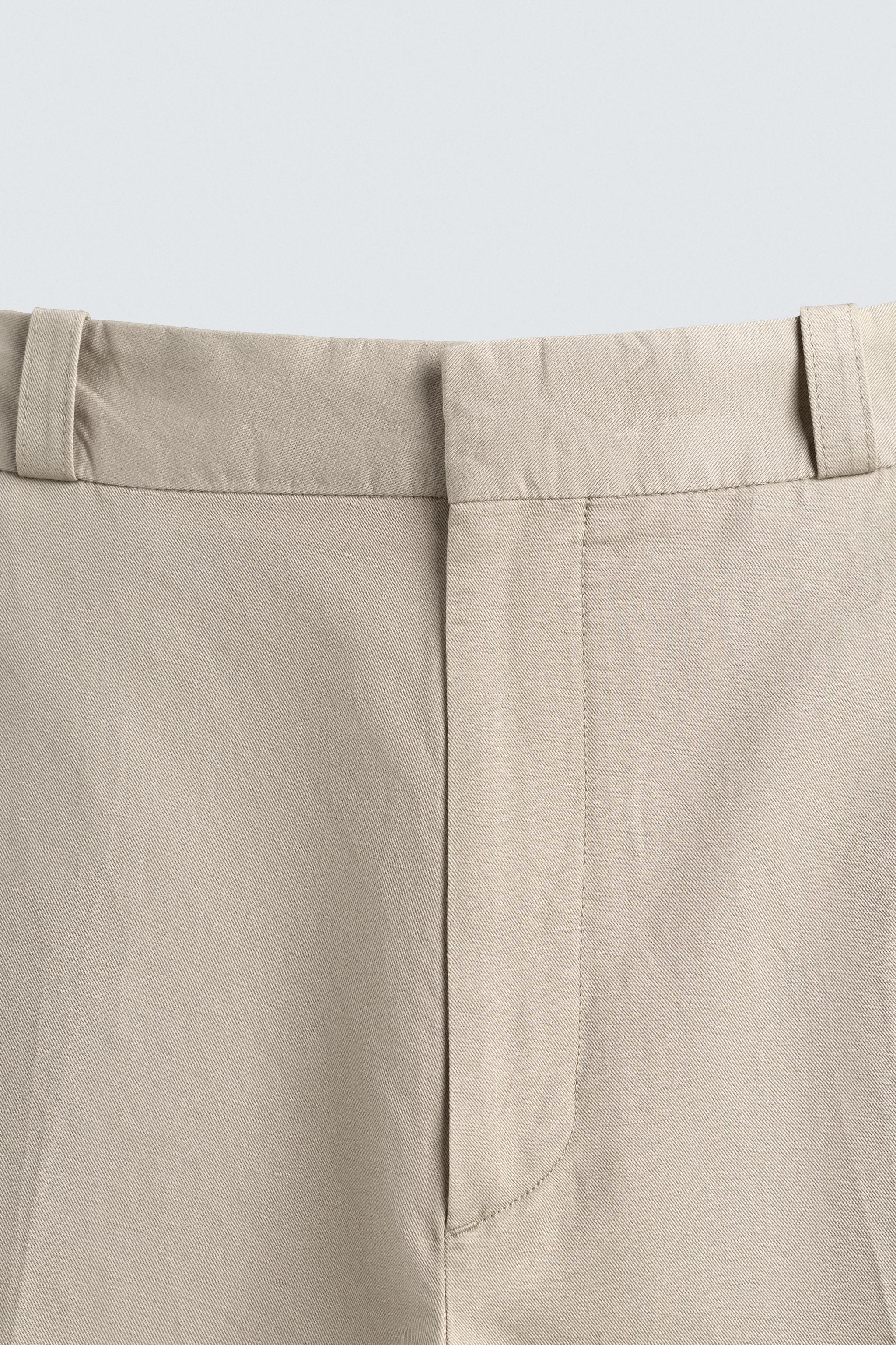 COTTON - LINEN STRAIGHT FIT CHINO PANTS